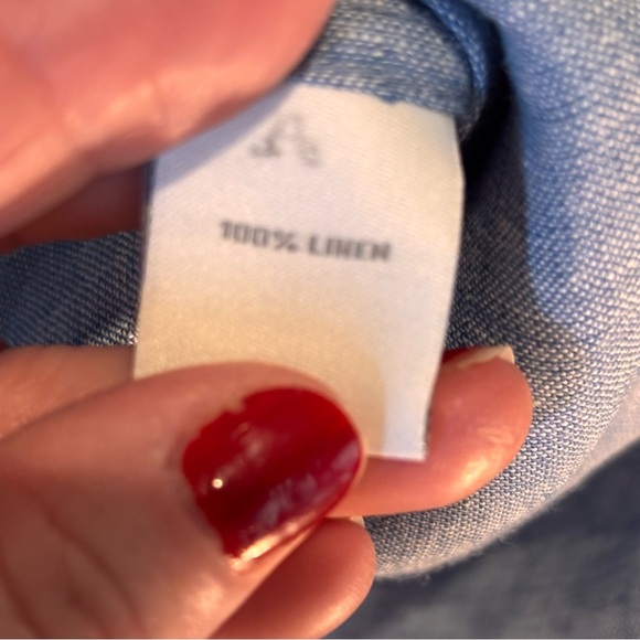 NWT Baird McNutt x Murano Big & Tall Long Sleeve Solid Linen Woven Shirt, 2XB - Picture 6 of 12